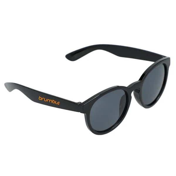 Black (Bk) color option for Rhodri Recycled Round Sunglasses