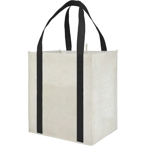 Black (Bk) color option for Neptune Recycled Non Woven Grocery Tote