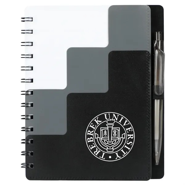 Black (Bk) color option for 5" X 7" Recycled Pace Spiral Notebook W Pen