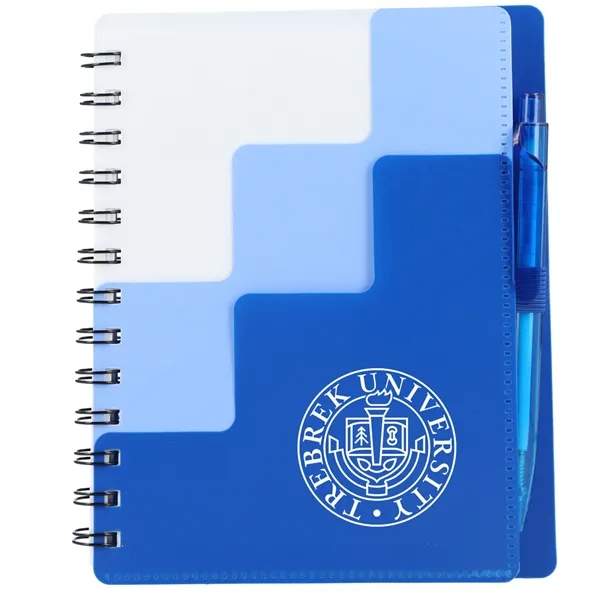 Blue (Bl) color option for 5" X 7" Recycled Pace Spiral Notebook W Pen