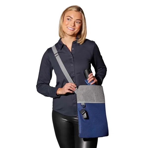 Navy/Gray (Nyg) color option for Double Heather Rpet Crossbody Tote
