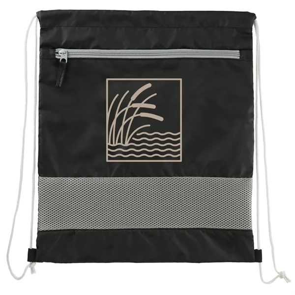 Black (Bk) color option for Sparks Recycled Drawstring Bag