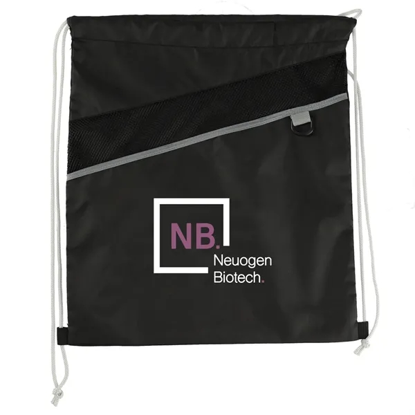 Black (Bk) color option for Combo Recycled Drawstring Bag