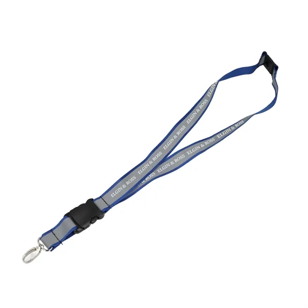 Blue (Bl) color option for Recycled Polyester Reflective Lanyard