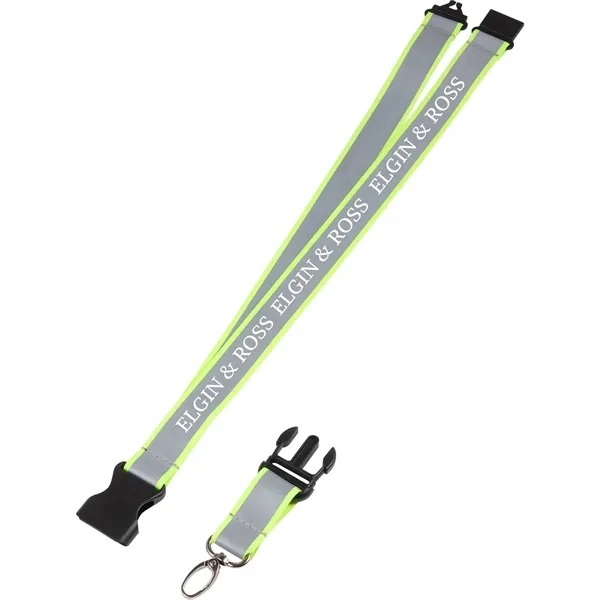 Yellow (Yw) color option for Recycled Polyester Reflective Lanyard