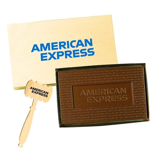 Gold color option for 8 Oz. Cutout Shape Custom Logo Molded Chocolate