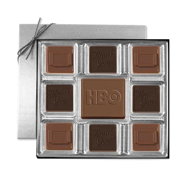Silver color option for Custom Chocolate Squares Gift Box