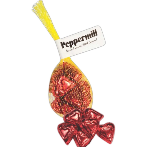 Main photo of Chocolate Hearts In Mesh Bag