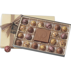 Photo of Gift Box Filled With Truffles And Chocolate Centerpiece