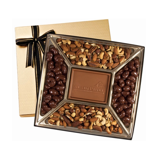 Gold color option for Small Custom Molded Chocolate & Nuts Delights Gift Box