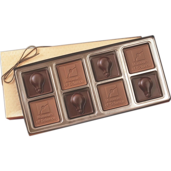 Gold color option for Custom Molded Chocolate Squares Gift Box