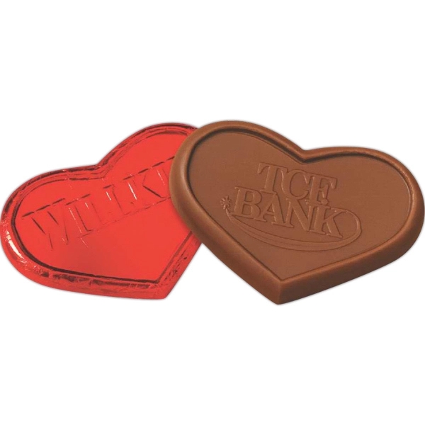 Red color option for Heart Foiled Wrapped Molded Milk Chocolate
