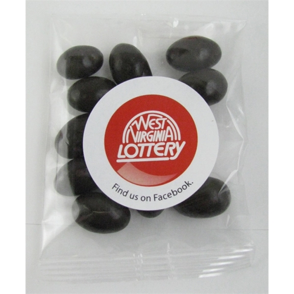 Clear color option for 1oz. Dark Chocolate Almonds Goody Bag