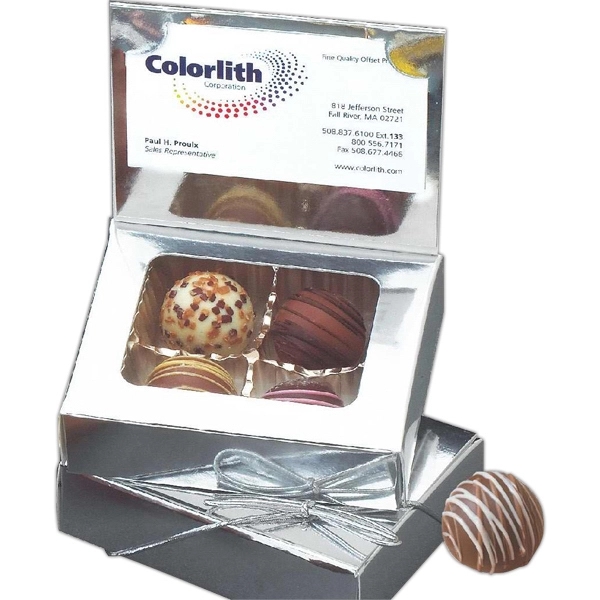 Silver color option for Assorted Truffles In Business Card Holder Gift Box