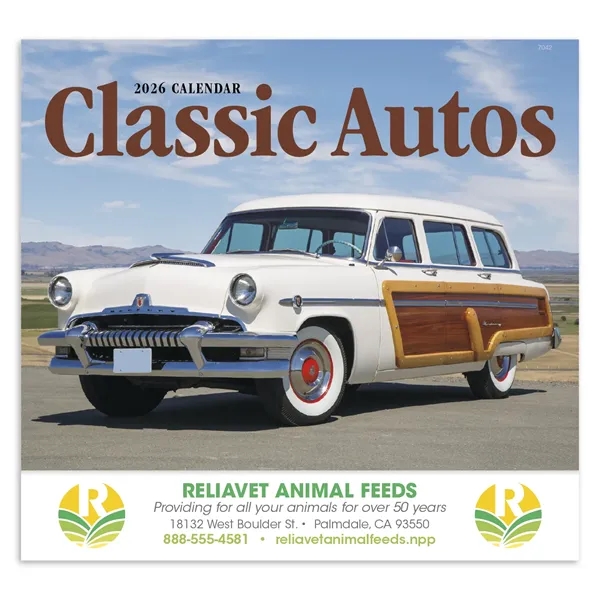 White color option for Classic Autos Stapled Calendar