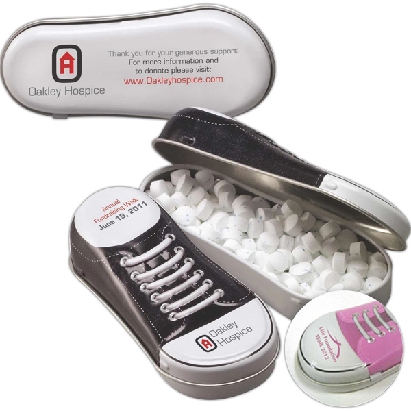 Black-White color option for Sneaker Tin Filled With Chocolate Buttons