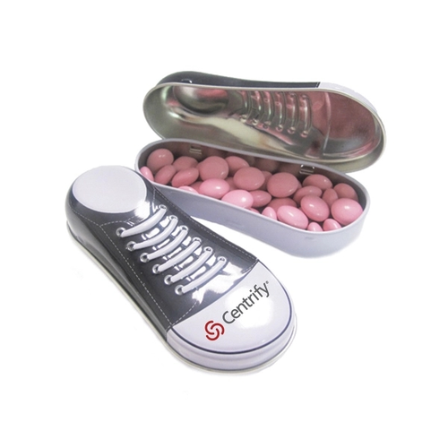 Main photo of Sneaker Tin Filled With Chocolate Buttons