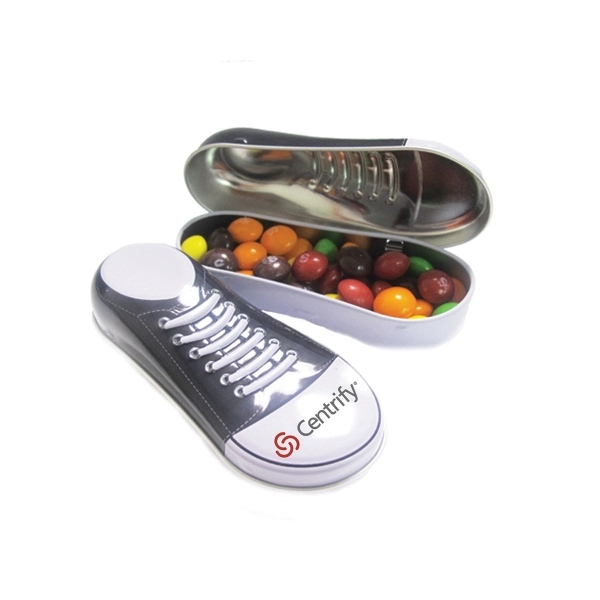 Black-White color option for Sneaker Tin Filled With Skittles®