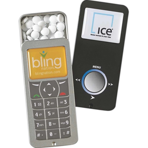 Photo of Technology Shaped Tins With Logo Imprint Filled With Mints