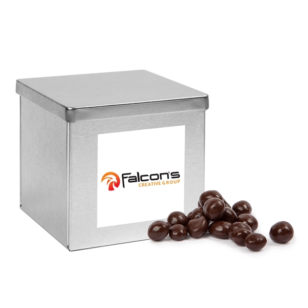 Silver color option for Canister Filled With Dark Chocolate Espresso Beans