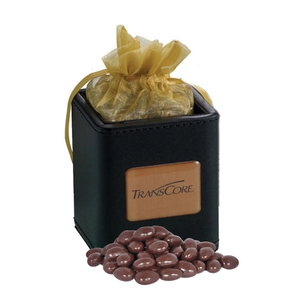 Photo of X Cube Pen Holder Filled With Dark Chocolate Almonds