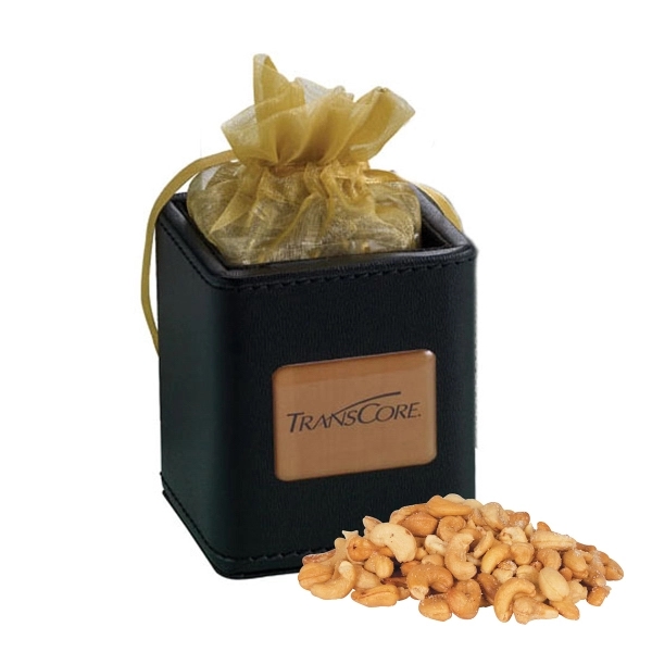 Black color option for X Cube Pen Holder Filled With Jumbo Cashews