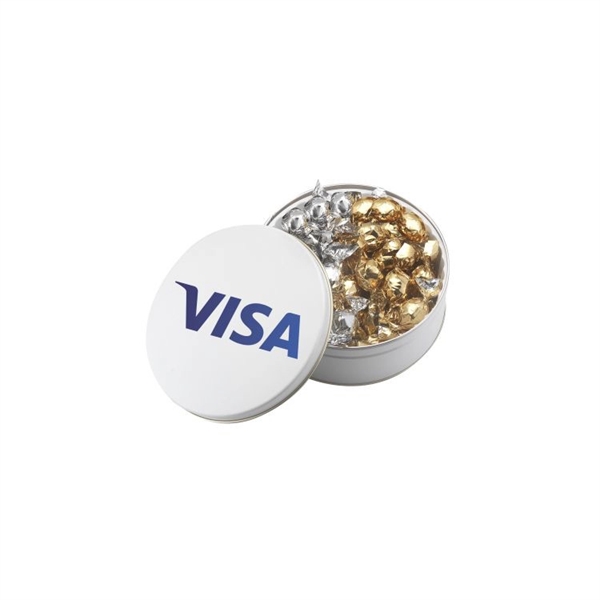 White color option for Collector Tin Filled With Twist Wrapped Truffles