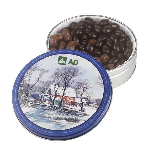 Silver color option for Glad Tidings Tin Filled With Jumbo Cashews And Mixed Nuts
