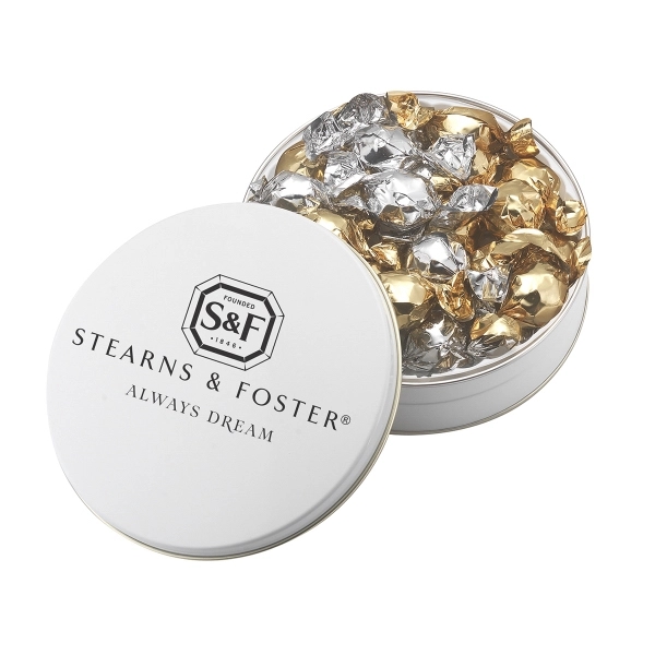 White color option for Glad Tidings Tin Filled With Twist Wrapped Truffles