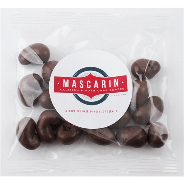 Clear color option for 2oz. Milk Chocolate Cashew Handfuls