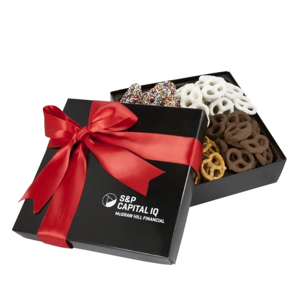 Black color option for 4 Cavity Gift Box With Assorted Mini Pretzels
