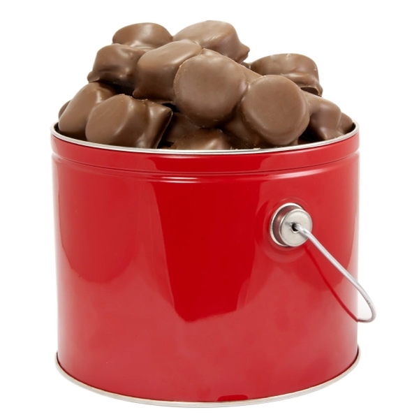 Red color option for One Gallon Tin Filled With Wrapped Milk Chocolate S'mores