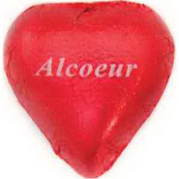 Red color option for Imprinted Chocolate Foiled Heart
