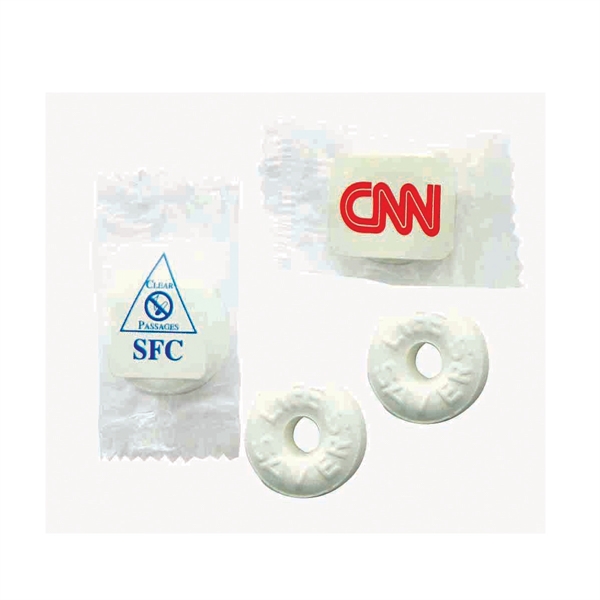 Clear color option for Imprinted Life Saver Pep O Mint With Label