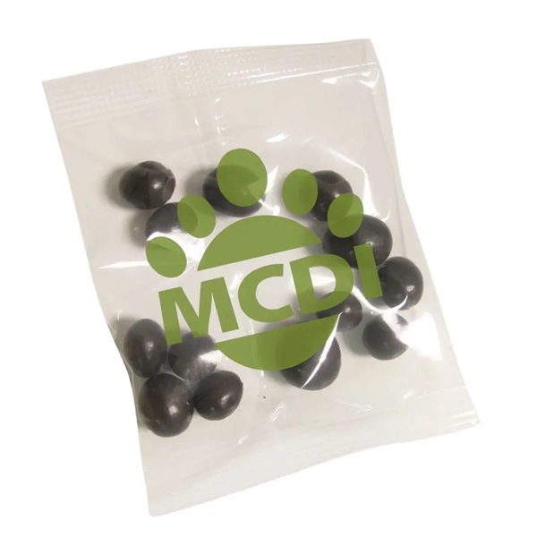 White-Clear color option for 1/2oz. Dark Chocolate Expresso Beans Snack Pack