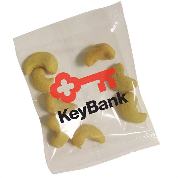White-Clear color option for 1/2oz. Jumbo Salted Cashews Snack Pack