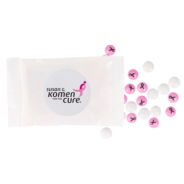 Clear color option for Imprinted Chocolate Buttons 1oz. Goody Bag