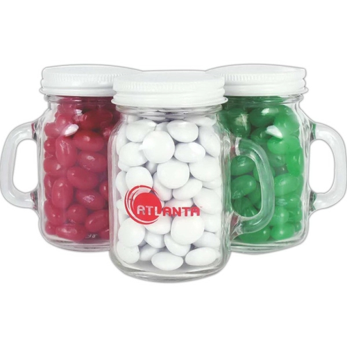 Main photo of Glass Mini Mason Jar With Chocolate Buttons  Imprinted
