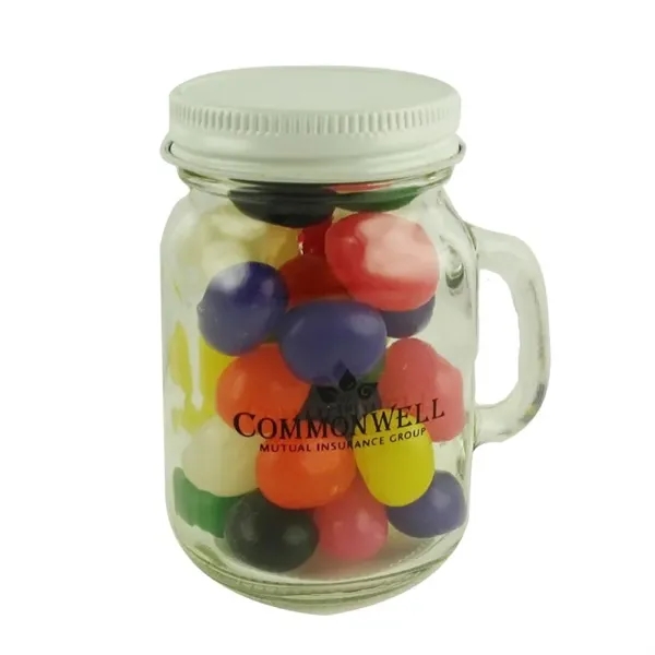 Clear color option for Glass Mini Mason Jar With Jelly Beans  Assorted