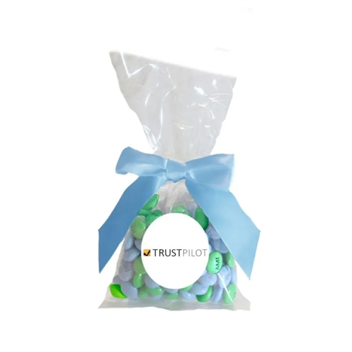 Main photo of Chocolate Buttons In Stand Up Mug Drop Bag With Bow