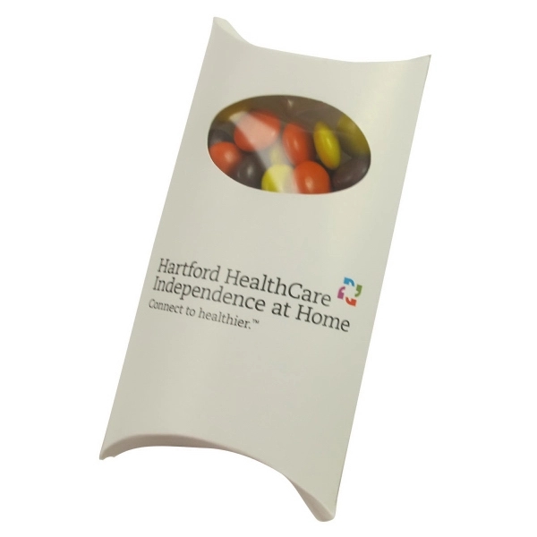 Custom color option for Pillow Box With Imprinted Reeses Pieces