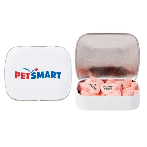 Main photo of Domed Tin   Imprinted Conversation Hearts