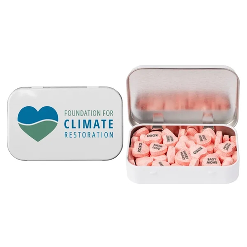 Main photo of Rectangular Tin   Imprinted Conversation Hearts