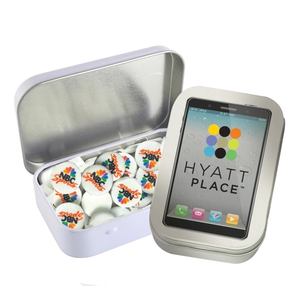 Photo of Rectangular Tin   Imprinted Round Mints
