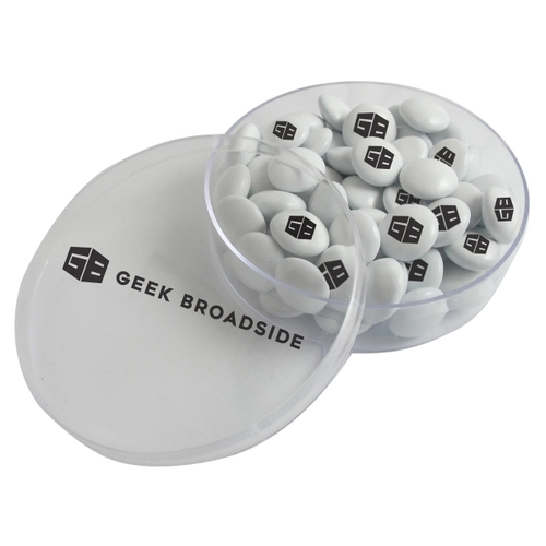 Main photo of Small Round Acrylic Filled With Imprinted Chocolate Buttons