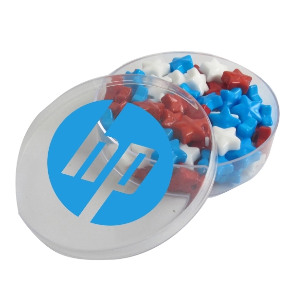 Clear color option for Small Round Acrylic Filled With Starzmania Candy
