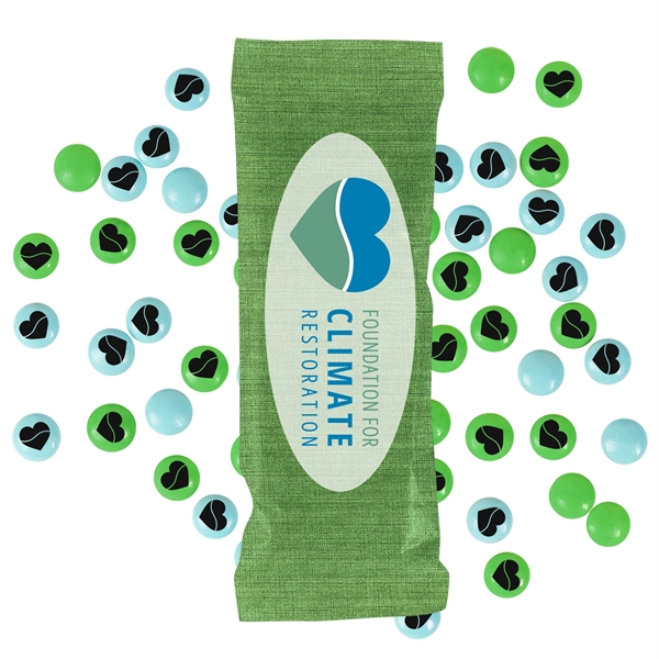 Custom color option for Full Color Tube Digi Bags Filled With Chocolate Buttons Candy