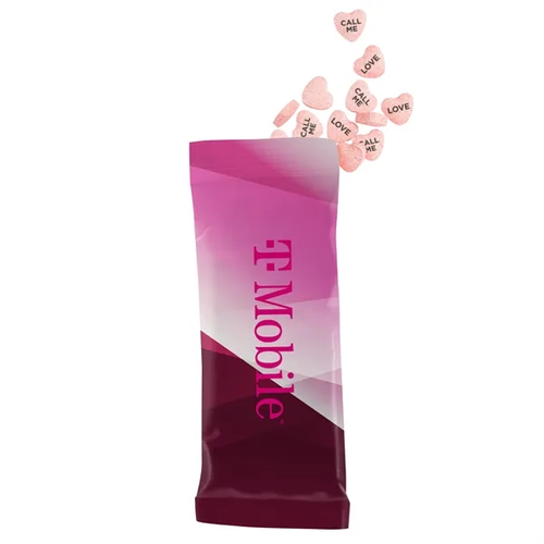 Photo of Full Color Tube Digi Bags Filled With Imprinted Hearts