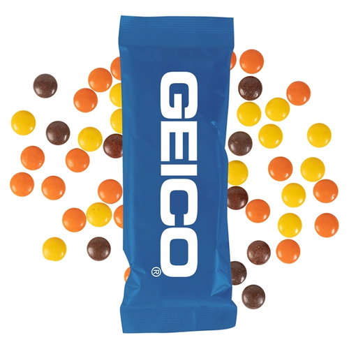 Main photo of Full Color Tube Digi Bags Filled With Reese's Pieces Candy