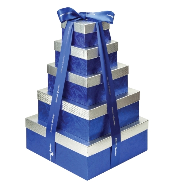 Blue-Silver color option for 5 Tier Premium Gift Tower